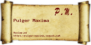 Pulger Maxima névjegykártya